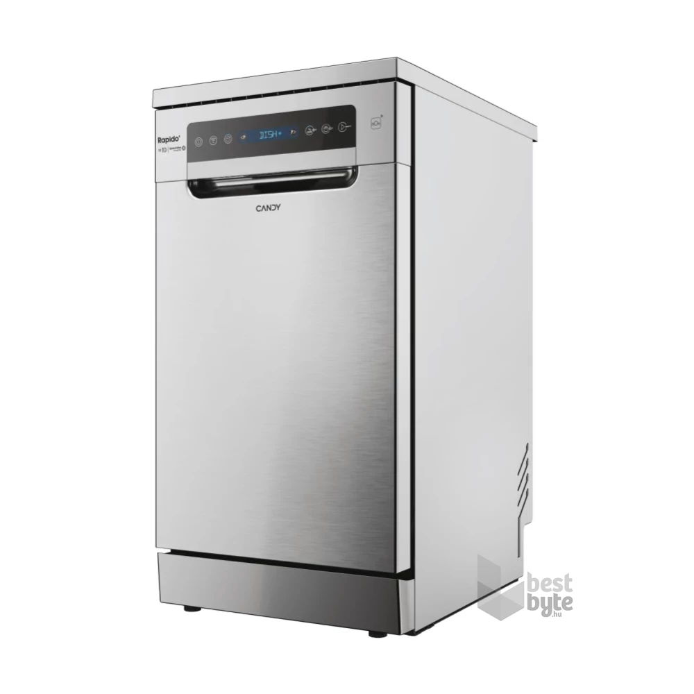Candy CF1C7SB1FX inox, programok száma: 8, keskeny szabadonálló, 11 terítékes mosogatógép 