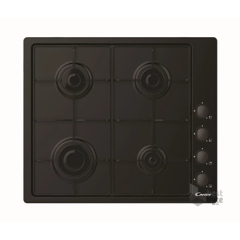 Candy CHW6LBB fekete, beépíthető, gáz, főzőzóna: 4, beépíthető méret: 56cm, főzőlap