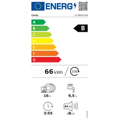 Candy CI 6B4S1PSA programok száma: 10, beépíthető, 16 terítékes mosogatógép 
