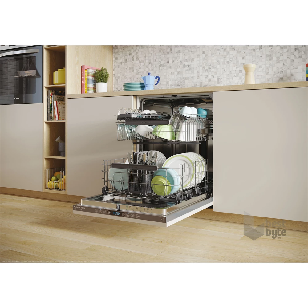 Candy CI 6C4F0A programok száma: 8, beépíthető, 16 terítékes mosogatógép 