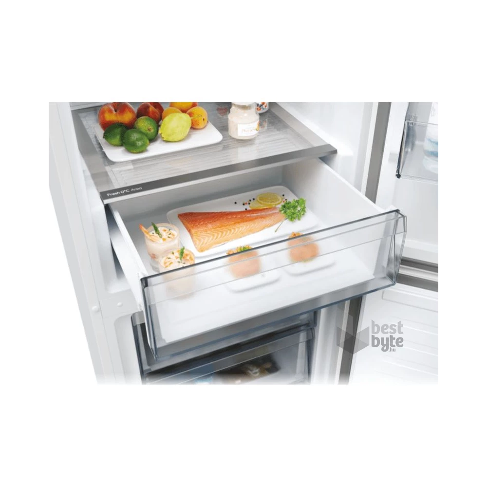 Candy ECN2CQTEX186 inox, alulfagyasztós, Hűtő:235L, Fagyasztó:120L, No frost hűtőszekrény