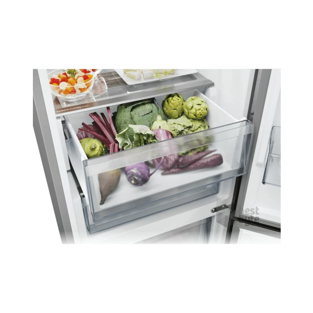 Candy ECN4CQTEX206 inox, alulfagyasztós, Hűtő:289L, Fagyasztó:120L, No frost hűtőszekrény