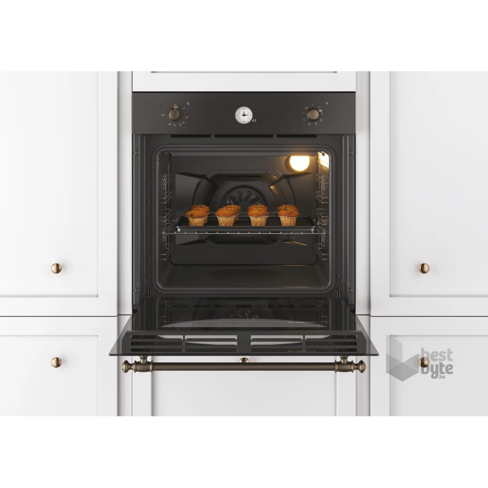 Candy FCR 824 GH/E fekete, beépíthető, sütőtér: 70L, grill, légkeverés, sütő