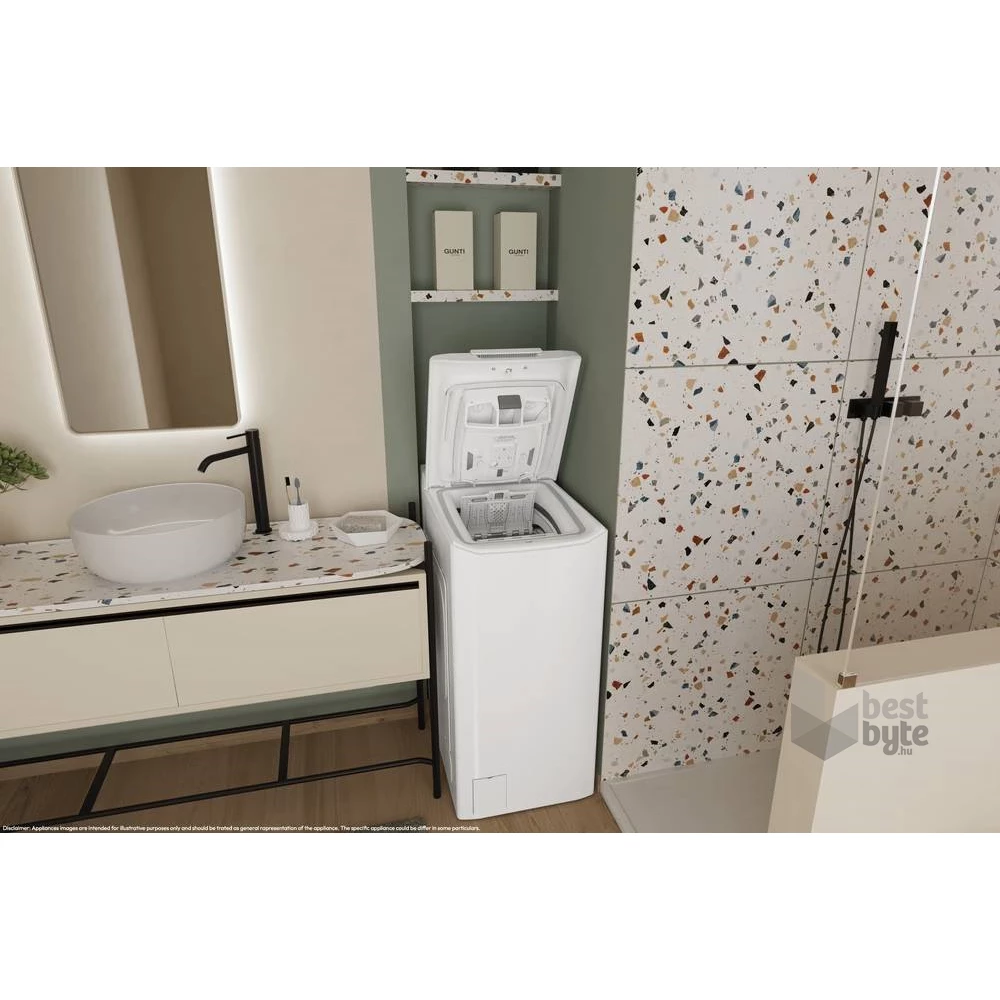 Candy TCA483D2-S fehér, felültöltős, max.1400ford., 8 kg, mosógép