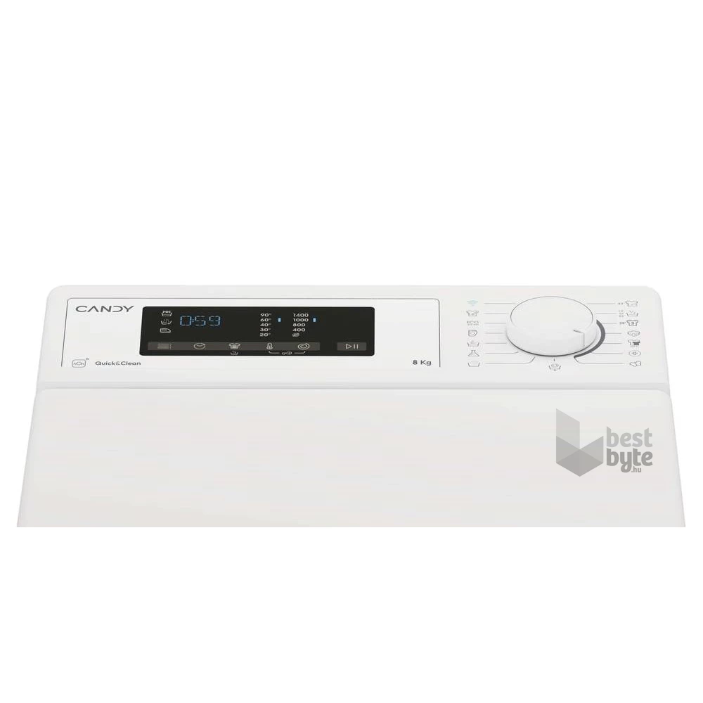 Candy TCA483D2-S fehér, felültöltős, max.1400ford., 8 kg, mosógép