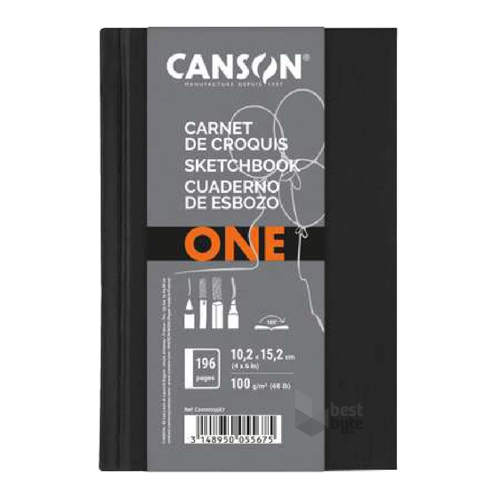 Canson One 10,2x15,2 cm, álló, 100 g/m2, ragasztott fehér rajzpapírfüzet
