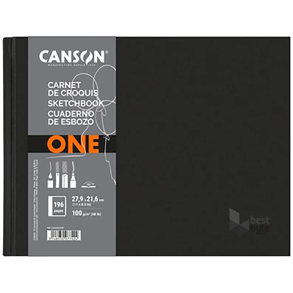 Canson One 27,9x21,6 cm, fekvő, 100 g/m2, ragasztott fehér rajzpapírfüzet