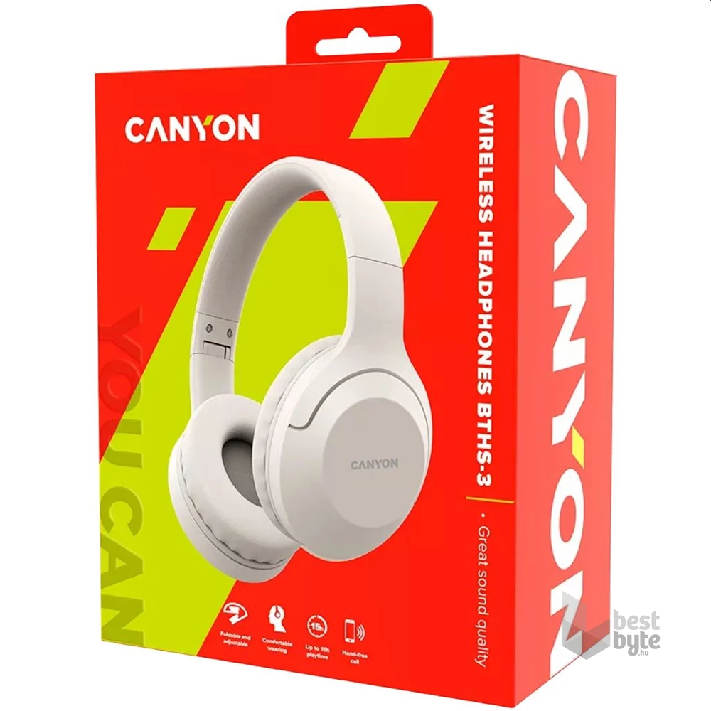 Canyon CNS-CBTHS3BE bézs Bluetooth fejhallgató