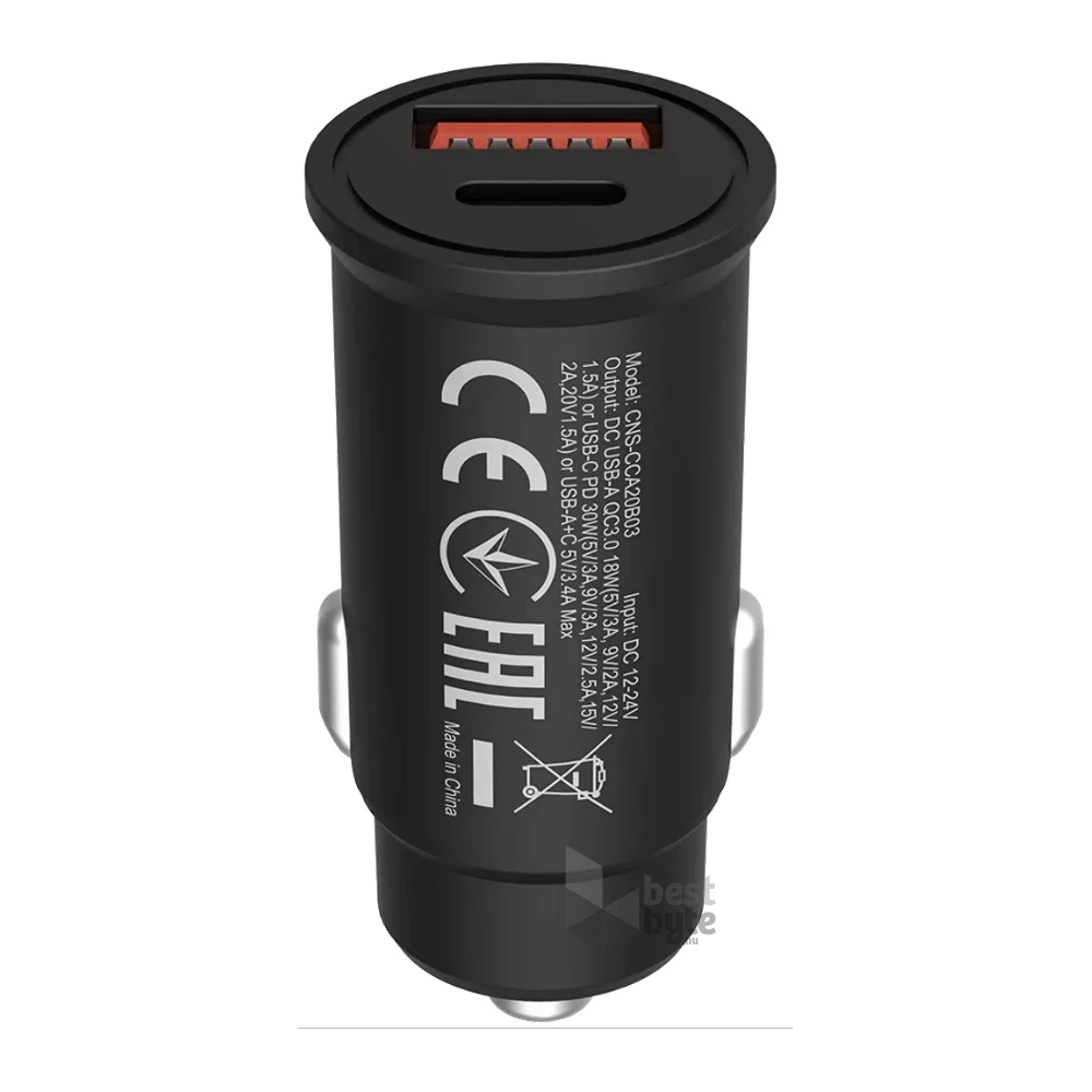 Canyon C-20 30W univerzális autós töltő adapter fekete