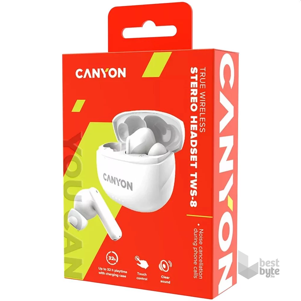 Canyon TWS-8 True Wireless Bluetooth fehér fülhallgató