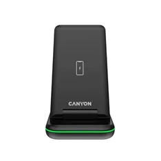Canyon WS-304 3-in-1 15W univerzális vezeték nélküli töltő adapter fekete (Qi)