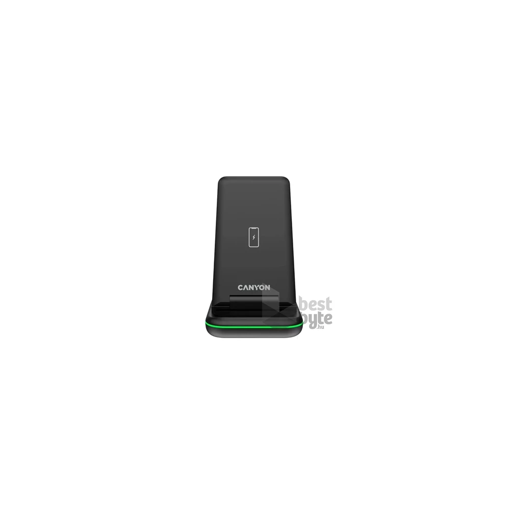 Canyon WS-304 3-in-1 15W univerzális vezeték nélküli töltő adapter fekete (Qi)