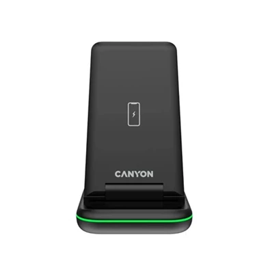 Canyon WS-304 3-in-1 15W univerzális vezeték nélküli töltő adapter fekete (Qi)