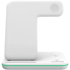 Canyon WS-303 3-in-1 15W univerzális vezeték nélküli töltő adapter fehér (Qi)