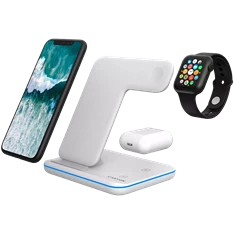 Canyon WS-303 3-in-1 15W univerzális vezeték nélküli töltő adapter fehér (Qi)