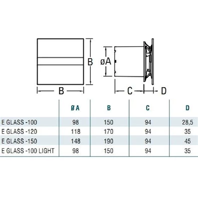 Cata E-100 GSTH szellőző ventilátor