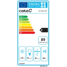 Cata GT-45 plus BK/M fekete, beépíthető, álkürtős, méret:49,2 cm, zajszint:65 dB, páraelszívó (Használt - B)