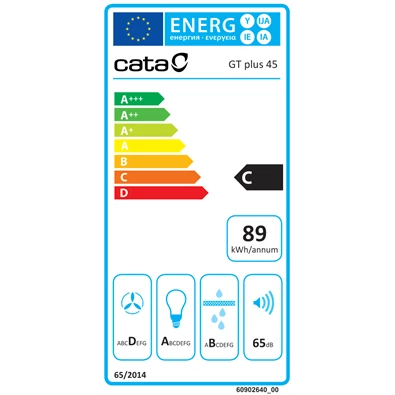 Cata GT-45 plus BK/M fekete, beépíthető, álkürtős, méret:49,2 cm, zajszint:65 dB, páraelszívó (Használt - B)