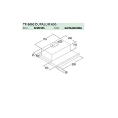 Cata TF-2003/60 LED duralum inox teleszkópos páraelszívó