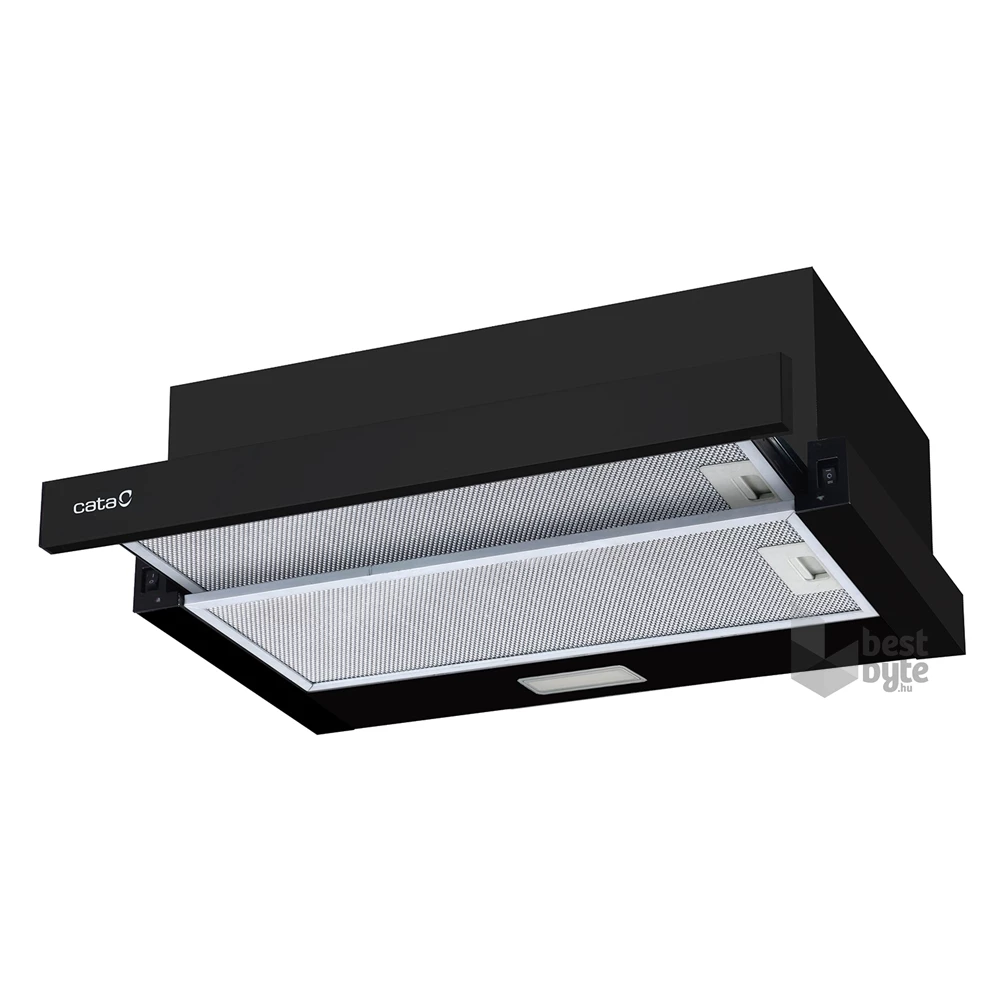 Cata TFB-5160 BK fekete, beépíthető, kihúzható, méret:59,5 cm, teleszkópos, zajszint:61 dB, páraelszívó