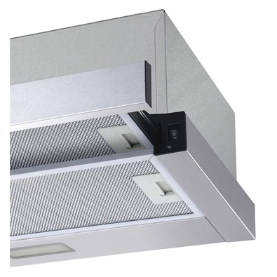 Cata TFB-5160 X inox, beépíthető, kihúzható, méret:59,5 cm, teleszkópos, zajszint:61 dB, páraelszívó