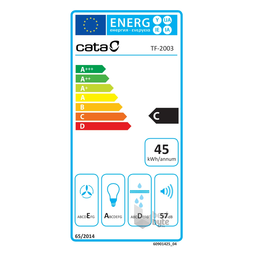 Cata TF-2003/60 LED fekete, beépíthető, hagyományos, méret:60 cm, teleszkópos, zajszint:57 dB, páraelszívó