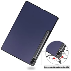 Gigapack GP-122940 Galaxy Tab S7 Plus WIFI 5G (SM-T976) / S8 Plus (SM-X806/X800) sötétkék bőr hatású oldalra nyíló tok