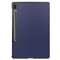 Gigapack GP-122940 Galaxy Tab S7 Plus WIFI 5G (SM-T976) / S8 Plus (SM-X806/X800) sötétkék bőr hatású oldalra nyíló tok