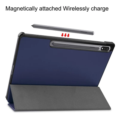 Gigapack GP-122940 Galaxy Tab S7 Plus WIFI 5G (SM-T976) / S8 Plus (SM-X806/X800) sötétkék bőr hatású oldalra nyíló tok