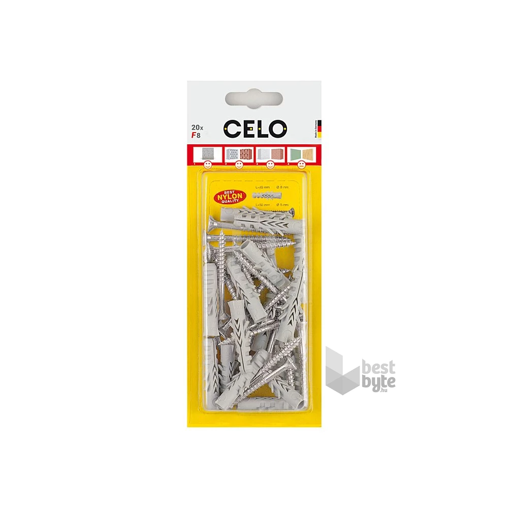 Celo NF 10 szárnyas dűbel + 7x65 hatlapfejű csavar - 5db / bliszter