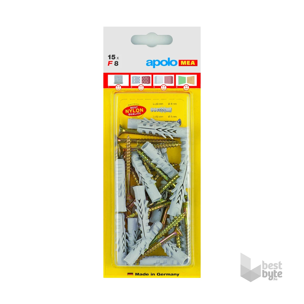 Celo NF 8 szárnyas dűbel + 5x50 facsavar - 20db / bliszter