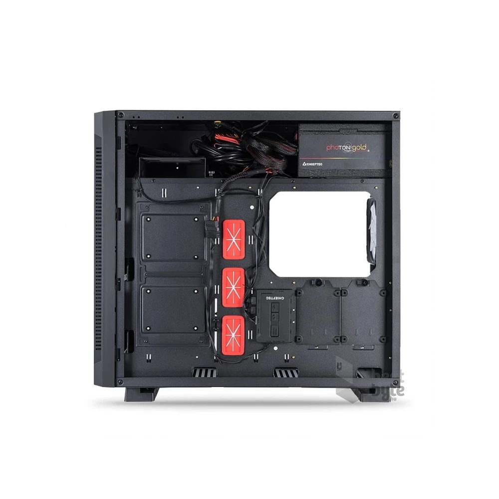 CHIEFTEC GR-01B-OP fekete (táp nélküli) ablakos ATX ház