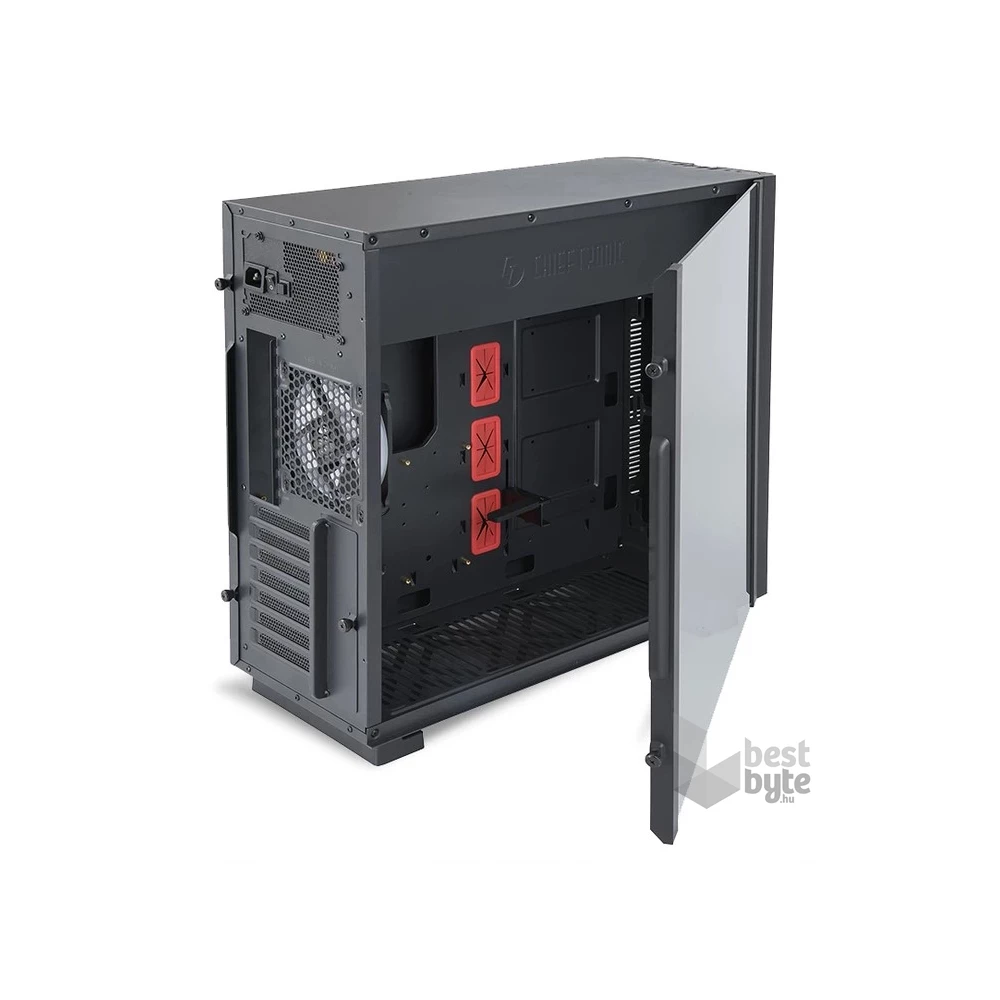 CHIEFTEC GR-01B-OP fekete (táp nélküli) ablakos ATX ház
