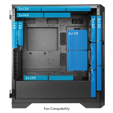 Chieftec GA-01B-TG-OP Apex A-RGB fekete (táp nélküli) ablakos EATX ház