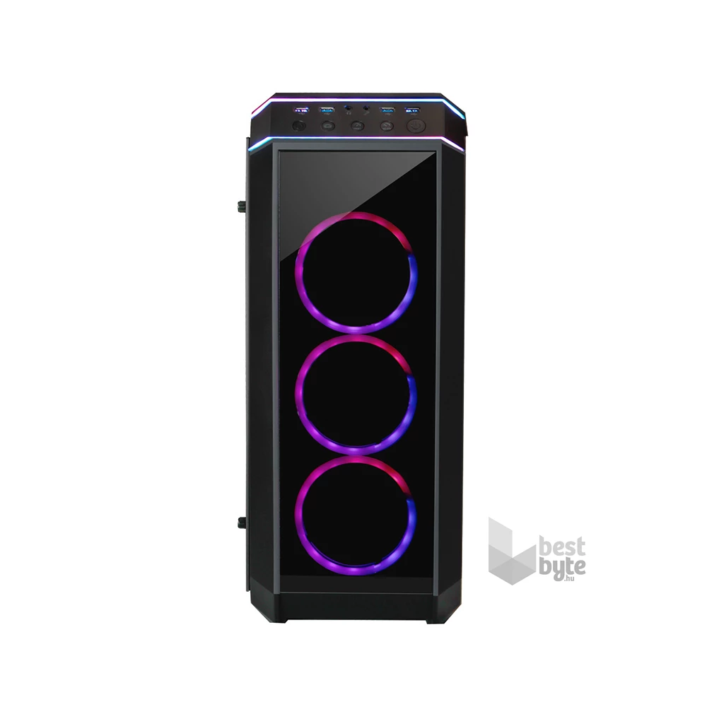 CHIEFTEC GP-02B-OP fekete (táp nélküli) ablakos ATX ház