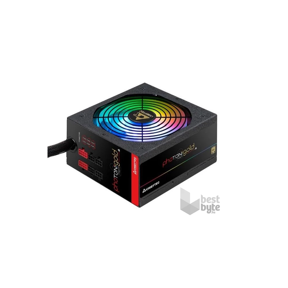 Chieftec Photon Gold GDP-750C-RGB 750W 90+ GOLD PFC 14 cm RGB ventilátorral dobozos tápegység