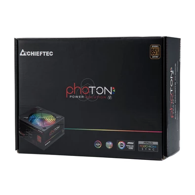 Chieftec Photon CTG-750C-RGB 750W 85+ PFC 12 cm RGB ventilátorral dobozos tápegység