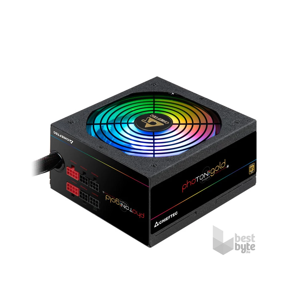 Chieftec Photon Gold GDP-750C-RGB 750W 90+ GOLD PFC 14 cm RGB ventilátorral dobozos tápegység