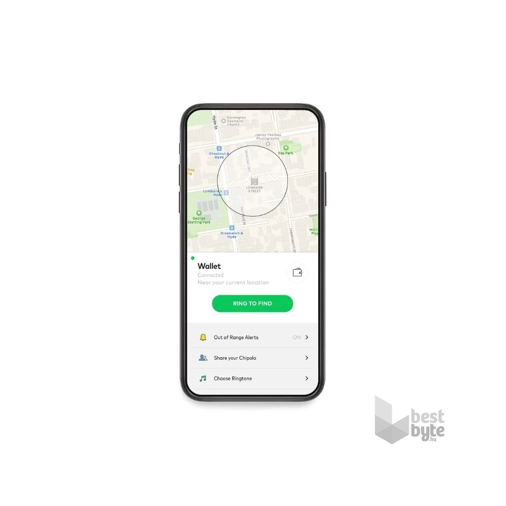 Chipolo CARD Bluetooth fehér tárgykereső