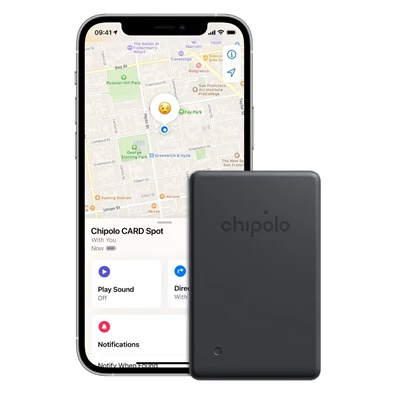 Chipolo CARD Spot Apple Find My fekete tárgykereső