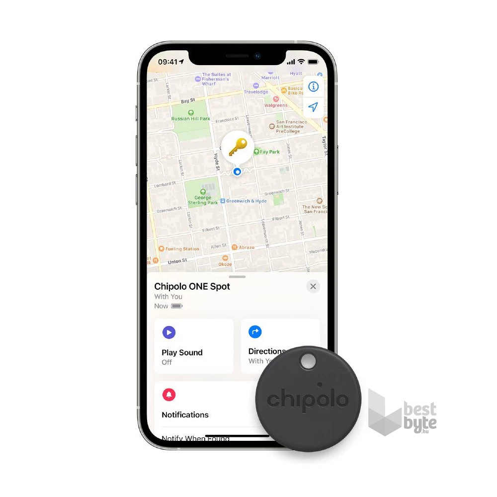 Chipolo One Spot Apple Find My fekete tárgykereső