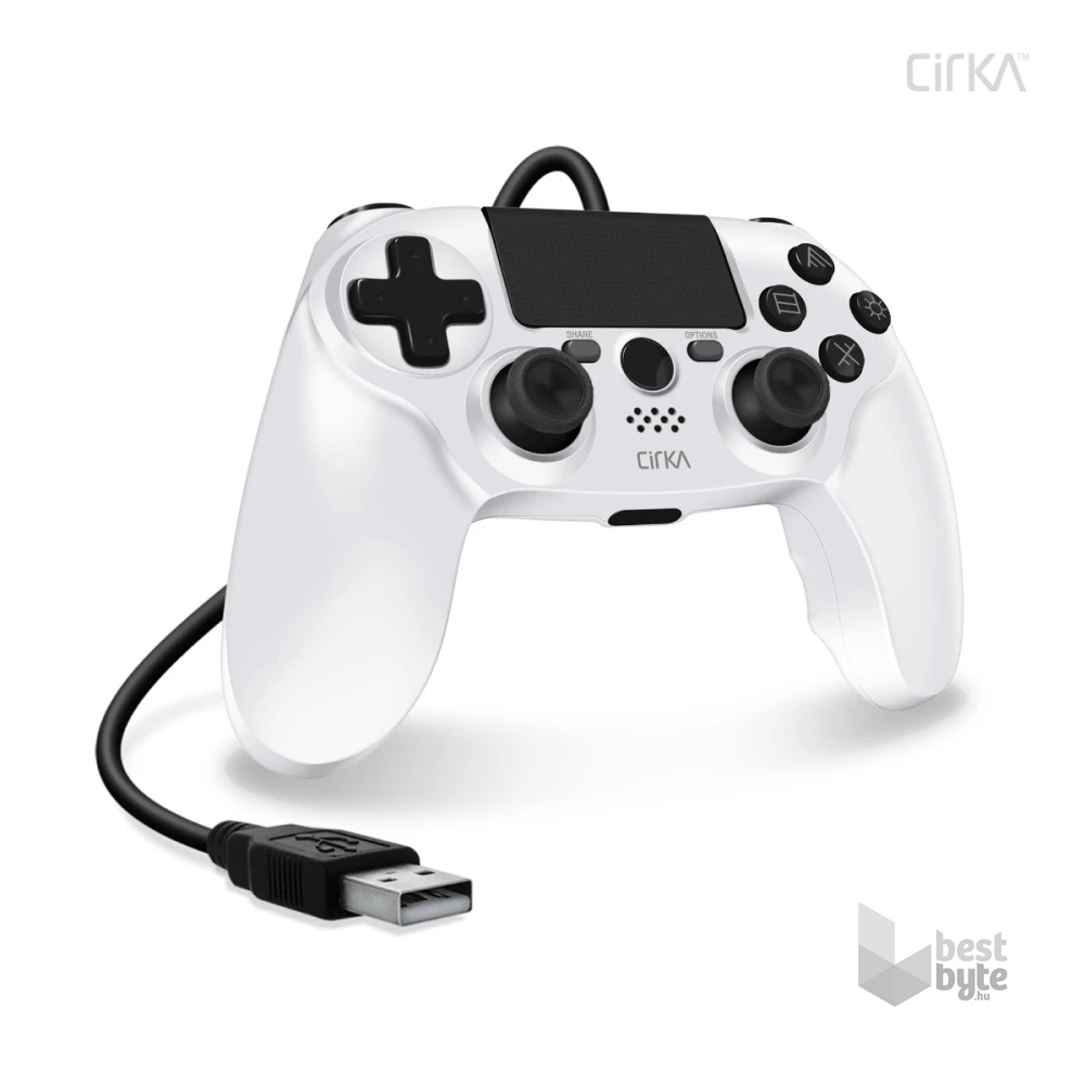 Cirka M07527-WH NuForce PS4/PC/Mac vezetékes fehér kontroller