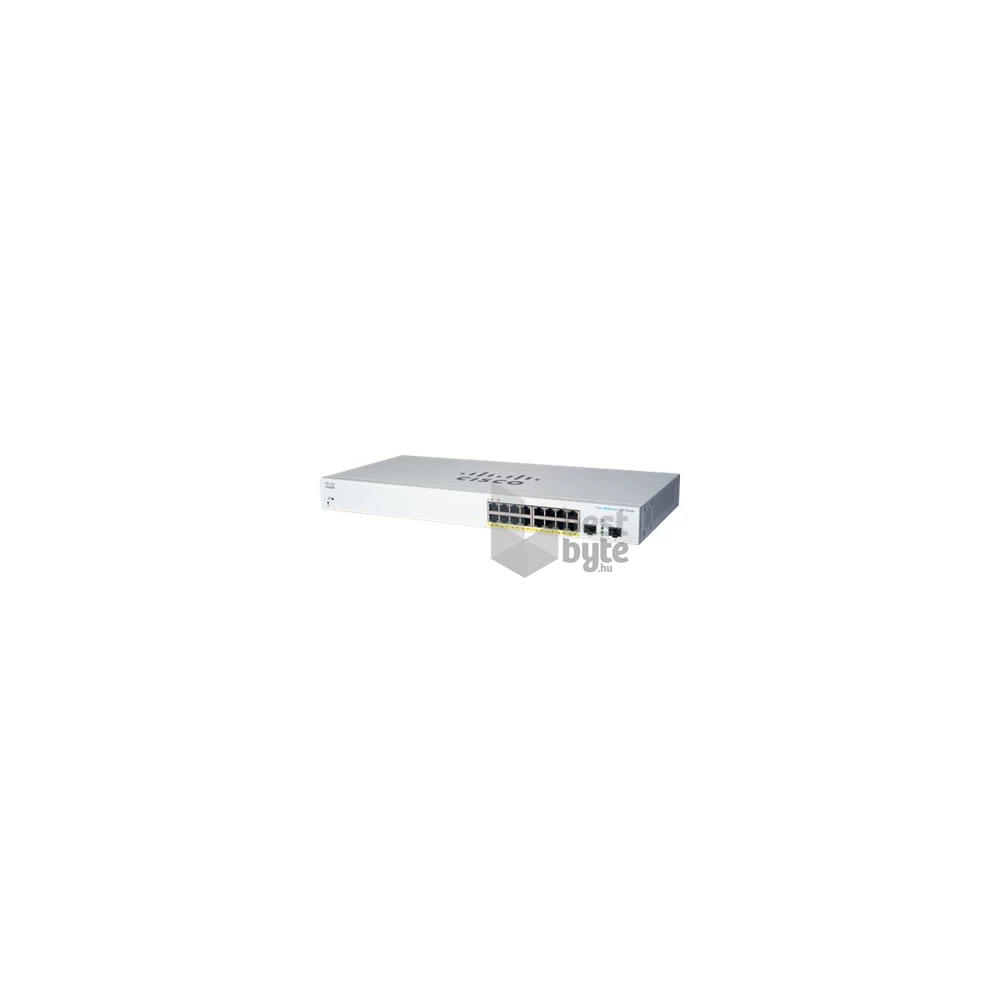 CISCO Cisco CBS220-16P-2G 16x GbE PoE+ LAN 2x SFP port L2 smart menedzselhető PoE+ switch