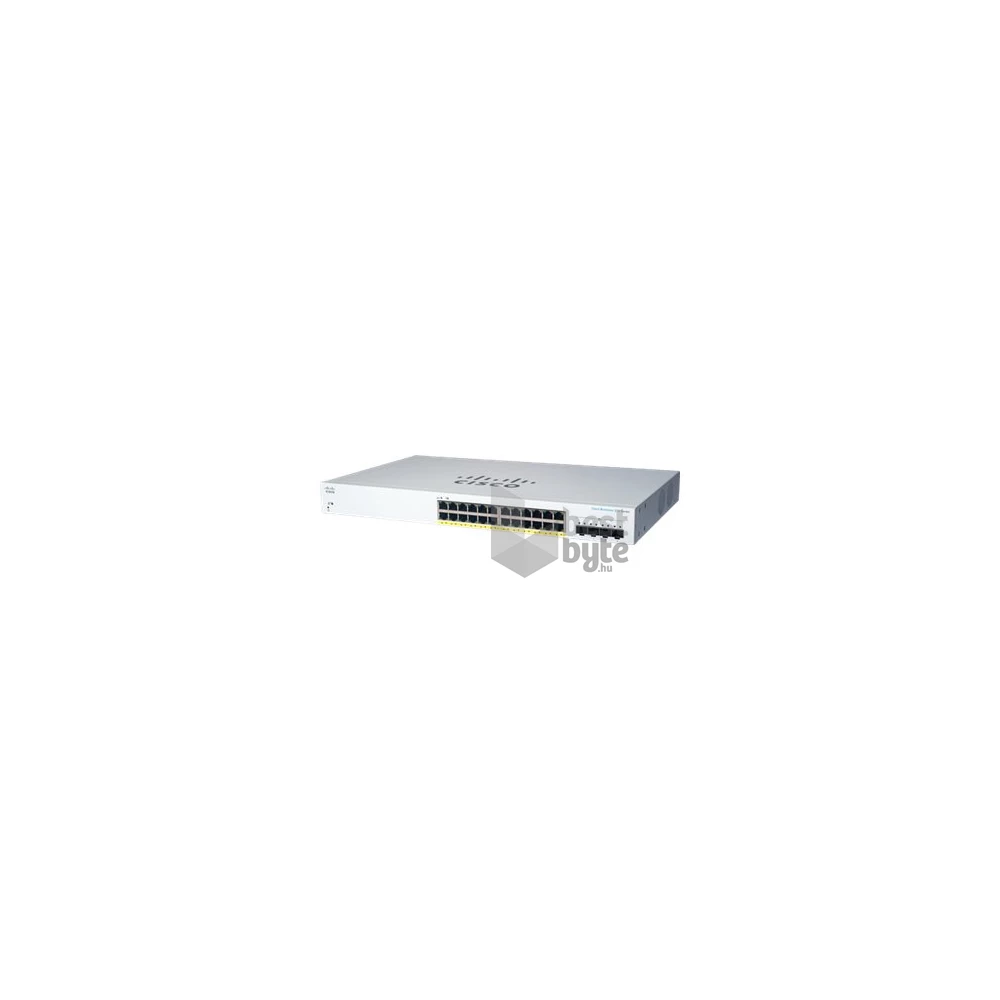 CISCO Cisco CBS220-24P-4X 24x GbE PoE+ LAN 4x SFP+ port L2 smart menedzselhető PoE+ switch