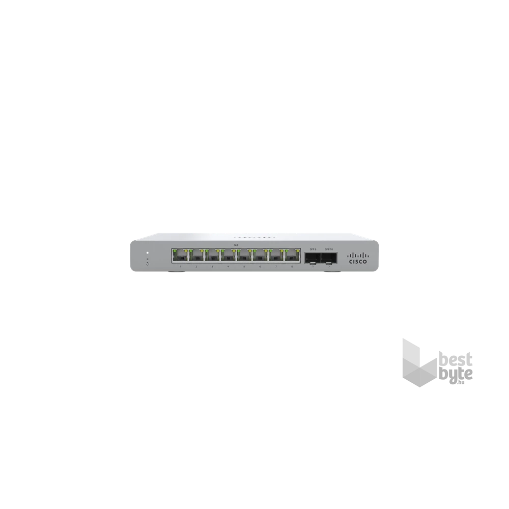 Cisco Meraki MS120-8FP-HW 8x GbE PoE+ LAN 2x SFP port L2 menedzselhető PoE+ switch