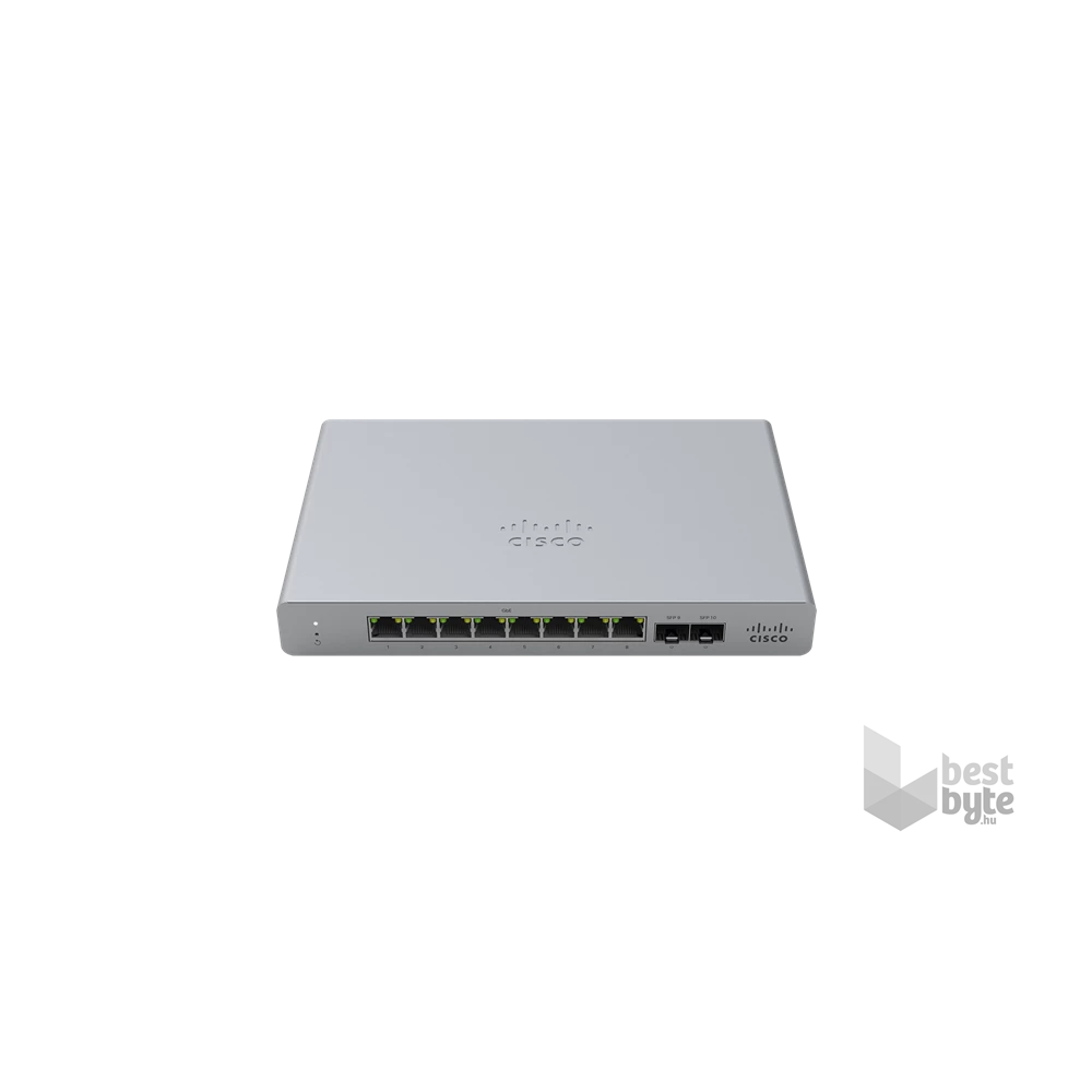 Cisco Meraki MS120-8FP-HW 8x GbE PoE+ LAN 2x SFP port L2 menedzselhető PoE+ switch