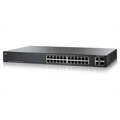 Cisco SG200-26 24port GbE LAN, 2x SFP menedzselhető rack switch