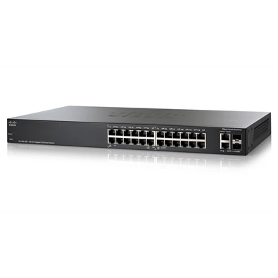 Cisco SG200-26 24port GbE LAN, 2x SFP menedzselhető rack switch