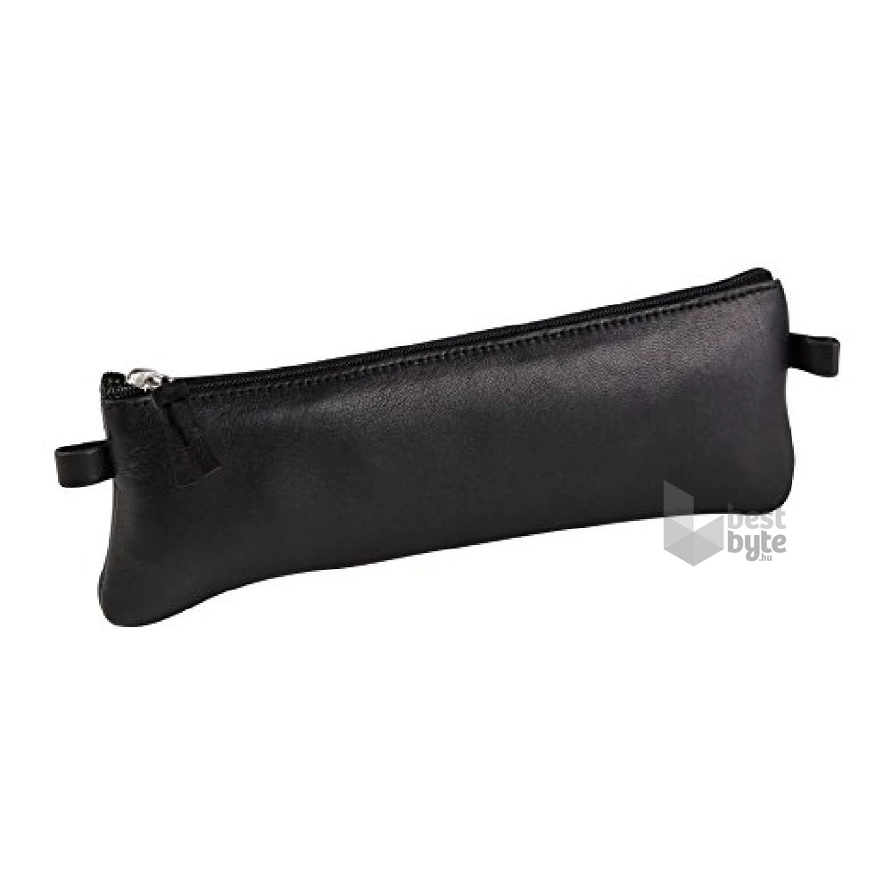 Clairefontaine 19x7cm lapos bőr fekete tolltartó