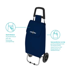 Colombo ROLLY kék bevásárló kocsi 25kg/40liter CRL001B
